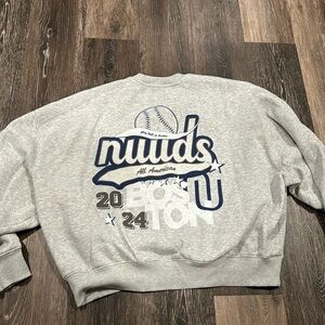Nuuds Boston Pop Up Heather Grey Sweatshirt Size Medium